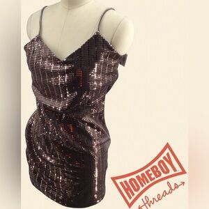 Comme Shimmering Black and Silver Dress